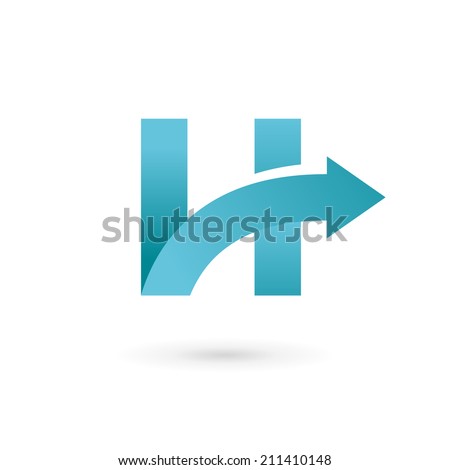 Letter H arrow logo icon design template elements. Vector color sign.
