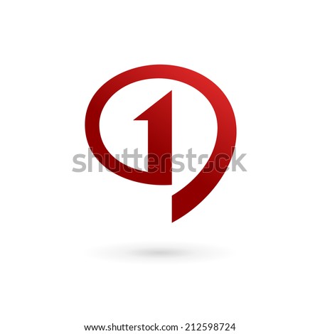 Number One 1 Speech Bubble Logo Icon Design Template Elements. Vector ...