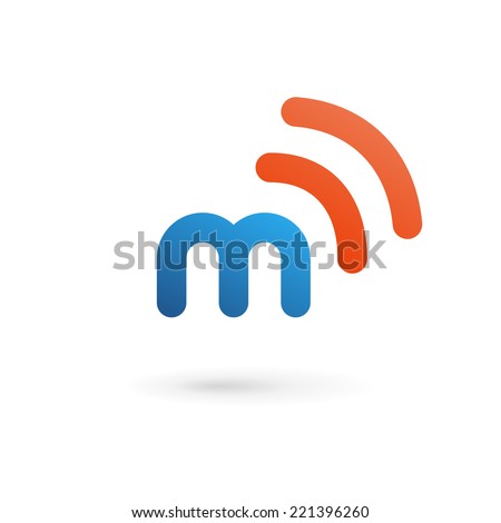 Letter M wireless logo icon design template elements Zdjęcia stock © 