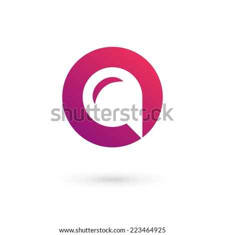 Letter O speech bubble logo icon design template elements 