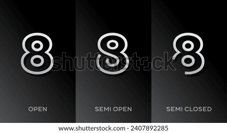 Set of number 8 logo icon design template elements