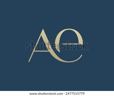 AE letter logo icon design. Classic style luxury initials monogram.