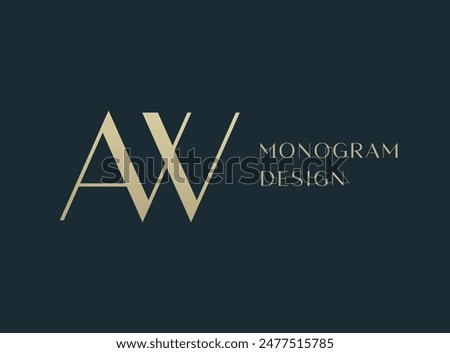 AW letter logo icon design. Classic style luxury initials monogram.