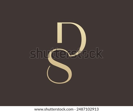 DS or SD letter logo icon design. Classic style luxury initials monogram.