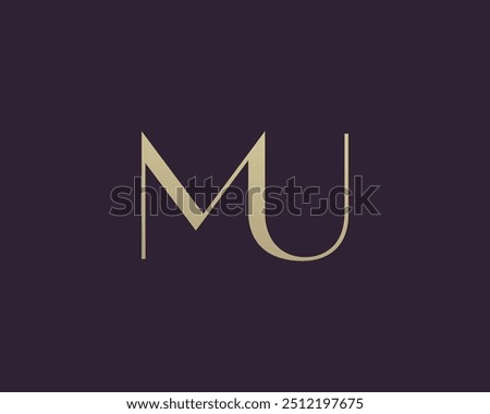 MU letter logo icon design. Classic style luxury initials monogram.