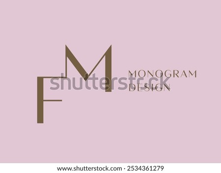 FM or MF letter logo icon design. Classic style luxury initials monogram.