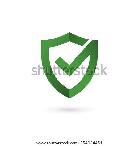 Shield check mark logo icon design template elements
