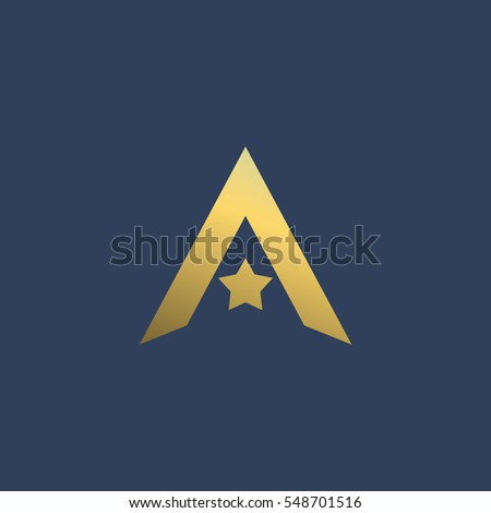 Letter A star logo icon design template elements
