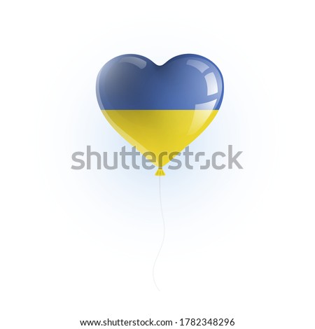 Heart shaped balloon with colors and flag of UKRAINE vector illustration design.