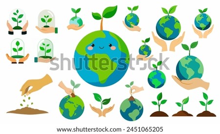 Similar – Image, Stock Photo environment Earth Day In the hands of trees growing seedlings. Bokeh green Background Female hand holding tree on nature field grass Forest conservation concept