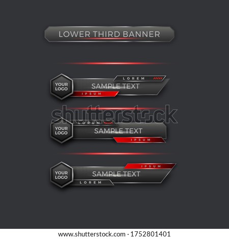 abstract modern geometric lower third banner template design