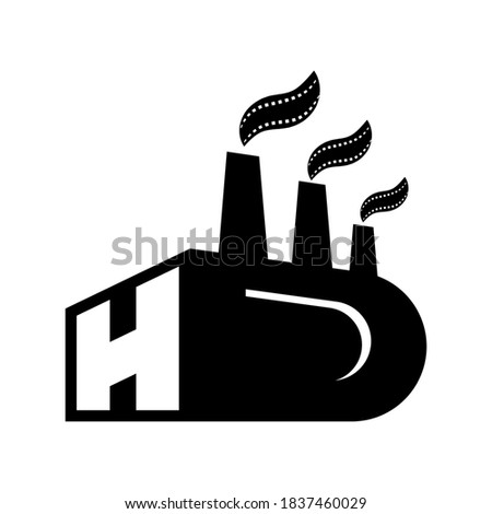 letter HD movie factory logo suitable fot entertainment company