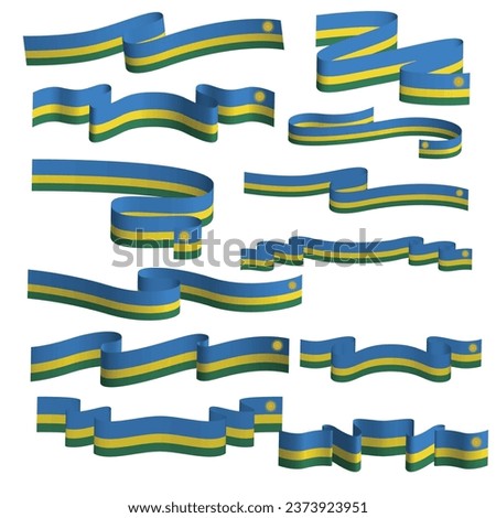 rwanda flag ribbon banner vector