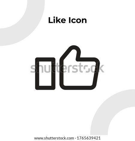 Thumbsup, Like Icon with Outline Style, Vector Editable