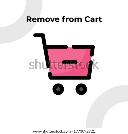 Remove from Cart Icon with Dashed Filled Outline Style, Vector Editable