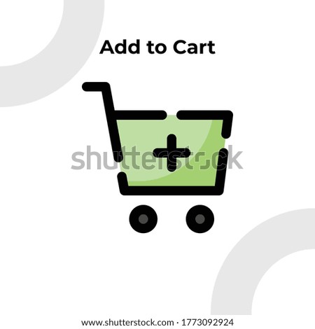 Add to Cart icon with Dashed Filled Outline Style, Vector Editable