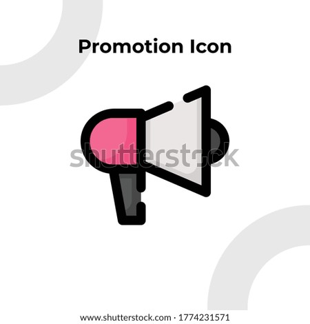 Promotion Icon with Dashed Filled Outline Style, Vector Editable