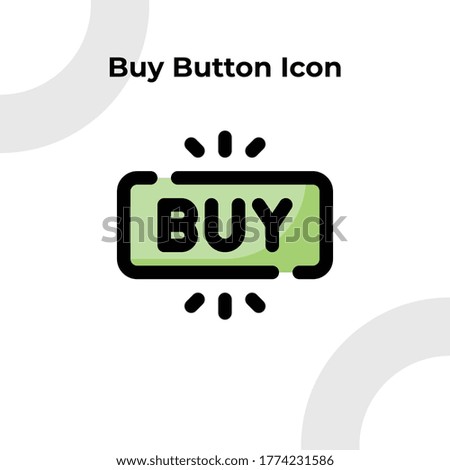 Buy Button Icon with Dashed Filled Outline Style, Vector Editable