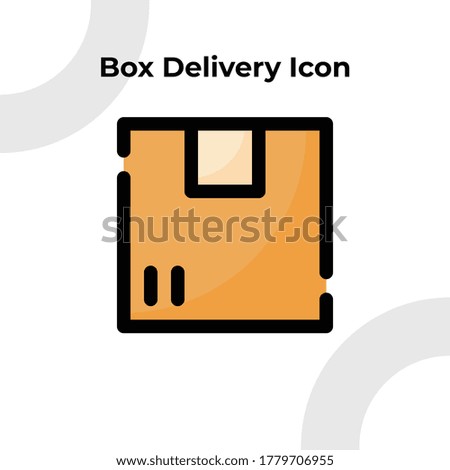 Box Delivery Icon with Dashed Filled Outline Style, Vector Editable 