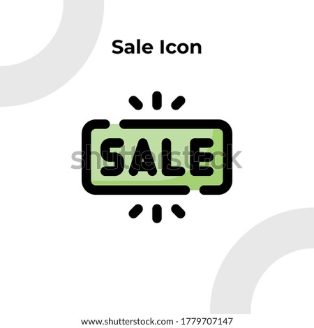 Sale Icon with Dashed Filled Outline Style, Vector Editable 