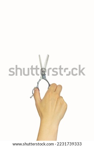 Similar – Image, Stock Photo Hairdresser tools over a many color and natural wigs