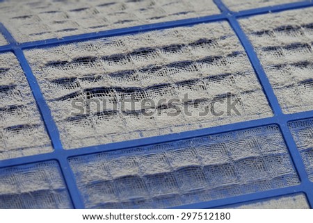 close up of Dust filters are very dirty, close up dust on dust filter