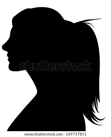 Lady Head Silhouette Vector - 169737851 : Shutterstock