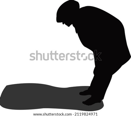 a woman praying , body silhouette vector