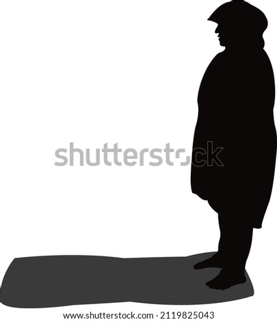 a woman praying body silhouette vector