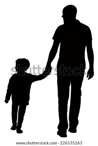 Father And Son Walking, Silhouette Vector - 226535263 : Shutterstock