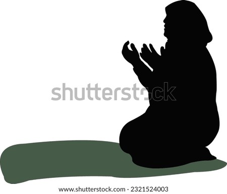 a woman praying body silhouette vector