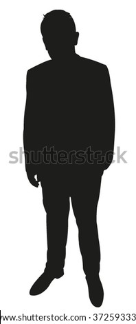 Standing Man Silhouette Vector - 372593332 : Shutterstock