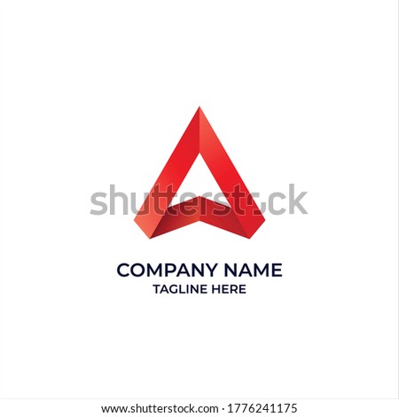 Abstract Logos Such As a Triangle Or A Letter With a Red Gradient