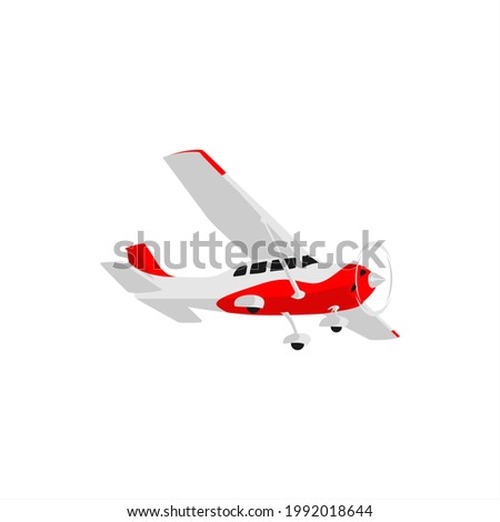 aircraft cessna color red vector icon on white background