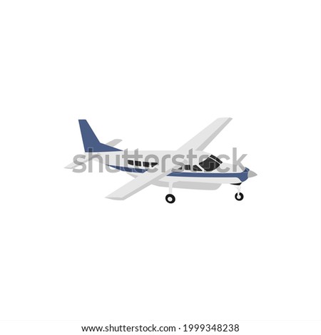 aircraft cessna color caravan red vector icon on white background