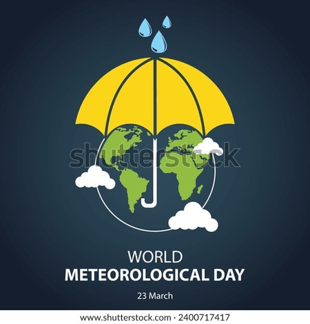 illustration vector graphic of planet earth wearing an umbrella, perfect for international day, world meteorological day, celebrate, greeting card, etc.