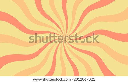 Retro sunshine horizontal background. Orange and yellow color burst background. Fantasy Vector Illustration. Magic sunshine pattern background