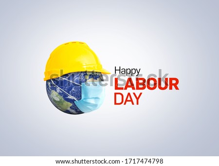 Happy Labour Day concept. 1st May- International labor day concept. Labor safety and right at Workplace. World Day for Safety and Health at Work concept. Safety first for worker.