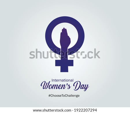 International women's day concept. Woman sign illustration background. Happy women's day vector illustration. 2021 women's day campaign theme- Choose To Challenge.
