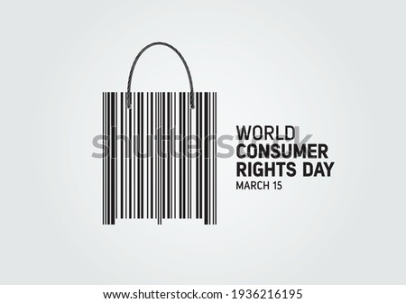 World Consumer Rights Day Concept background illustration. Shopping bag for World Consumer Rights Day Holiday in March