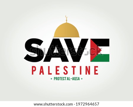 Save Gaza, save Palestine. Save Palestine lettering background. Save Palestine concept vector illustration