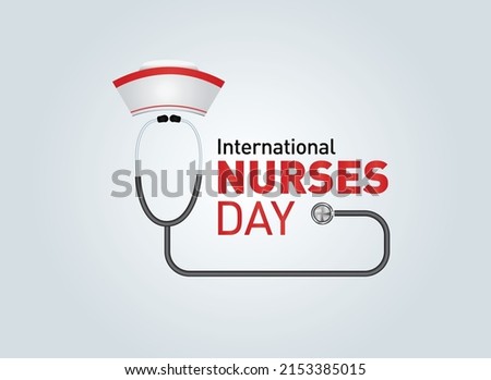 International Nurses Day Vector Template Design. Nurse Day Vector illustration with nurse hat on blue background.