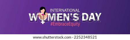International Women's Day 2023, campaign theme: #EmbraceEquity. Women's Day vector illustration. Give equity a huge embrace. Сток-фото © 