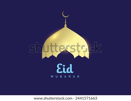Eid Mubarak Islamic background template vector Illustration.