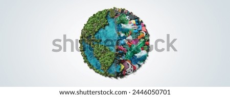 Similar – Image, Stock Photo Globe in a plastic bag. Earth contaminated by plastic waste