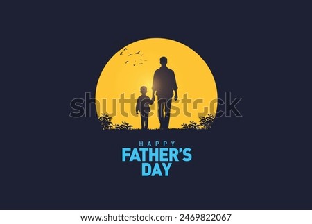 Image, Stock Photo Father with sons Masculine