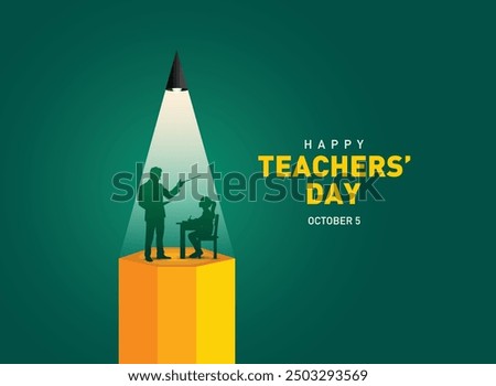 Happy Teacher's day concept vector illustration background. Creative teacher's day vector education concept.