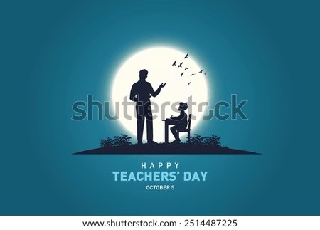 Happy Teacher's day concept vector illustration background. Creative teacher's day vector education concept.