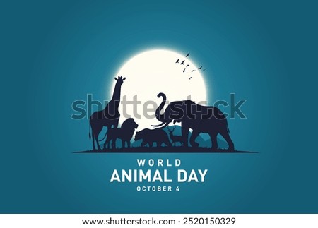 Animals in the wildlife vector illustration. World Animal Day concept