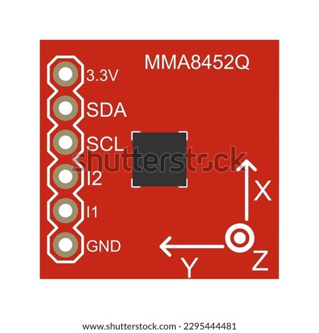 3-Axis Accelerometer Breakout - MMA8452Q BB vector eps format, a versatile and scalable design file suitable for various applications such as PCB layout, 3D printing, and laser cutting